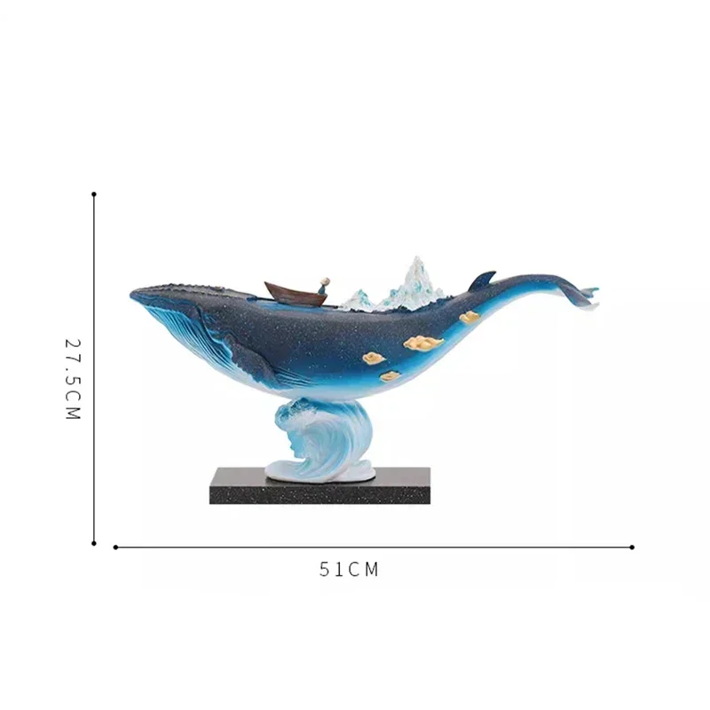 

For Modern Originality Blue Whale Figurines Nordic Luxury Aesthetic Room Decoration Living Room Vestibule Home Decor Statua