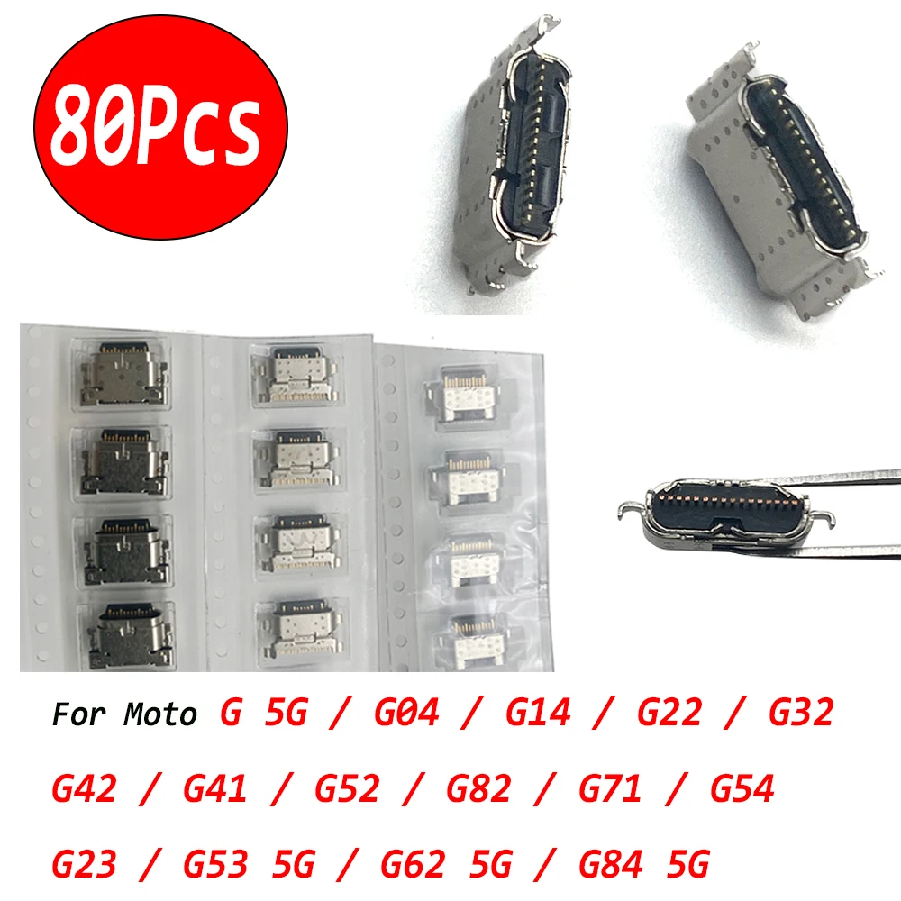 

80 шт., разъем для док-станции с портом зарядки Micro USB для Moto G 5G G04 G14 G22 G32 G42 G41 G52 G82 G71 G54 G23 G53 G62 G84 5G