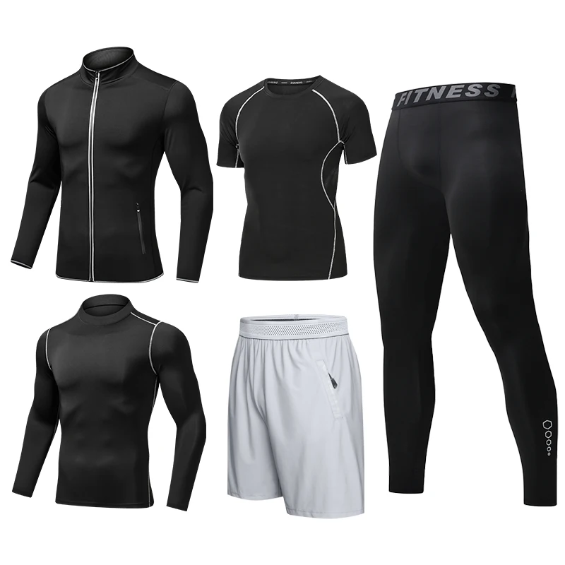 Conjuntos de Treinamento Sportswear dos homens personalizados, Ginásio Fitness Compressão Sport Suit, Jogging Apertado Sports Wear Roupas