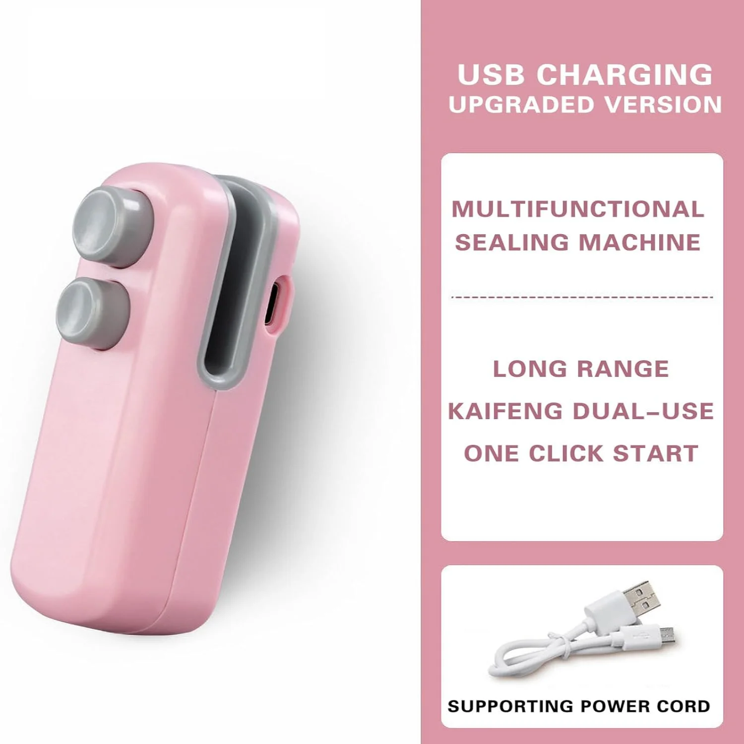 Mini sellador de bolsas, nuevo sellador de bolsas con chip recargable por Usb, sellado térmico, máquina selladora de bolsas de alimentos al vacío recargable portátil 2024