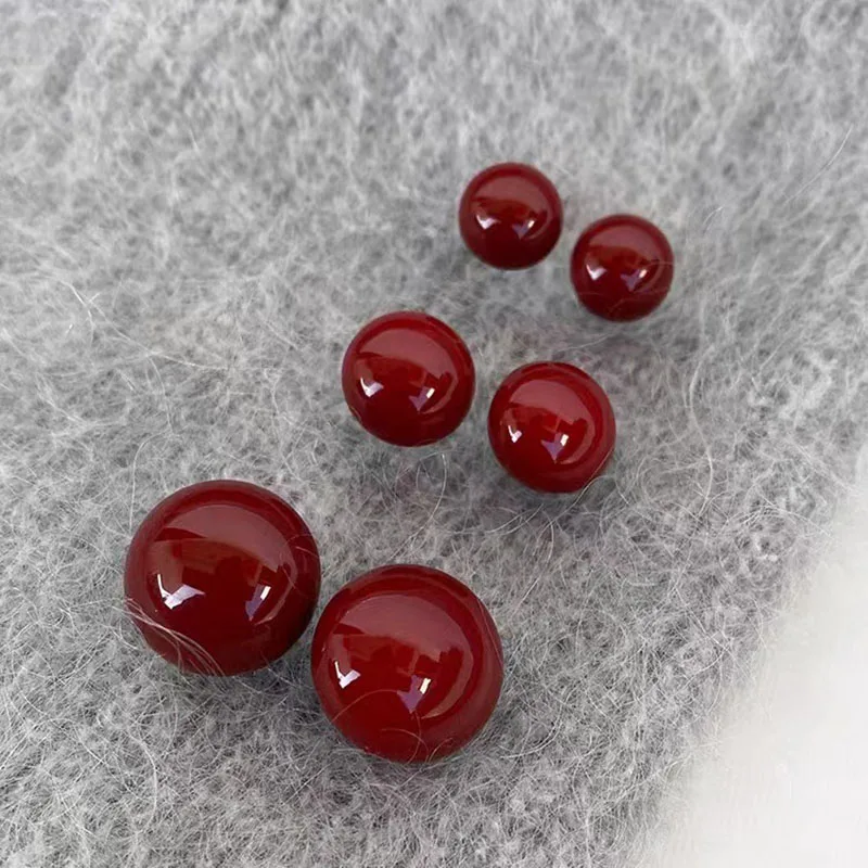 2023 New Popular Wine Red Bean Earrings Autumn and Winter Stud Earrings for Female Birthday Jewelry Gifts