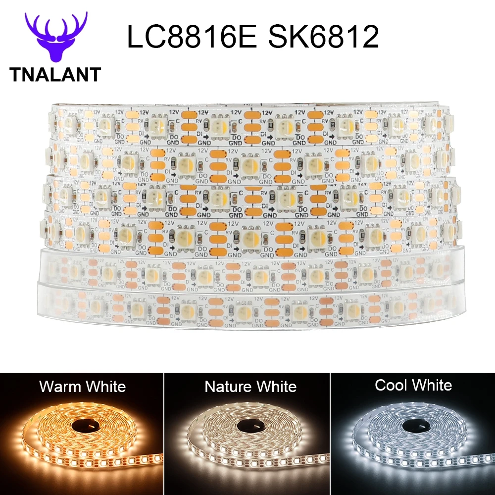 LC8816 RGBW Individually Addressable Led Strip 4 IN 1 SK6812 5050SMD RGBWW 60/120Leds/m Smart Pixel Led Lights IP30 65 67 DC12V