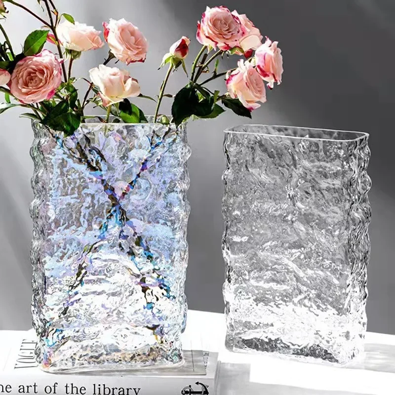 Finnische Gletscher Vase Nordic Einfache Transparente Glas Blume Hydrokultur Dekoration Blume Licht Luxus Tisch Blume Anordnung