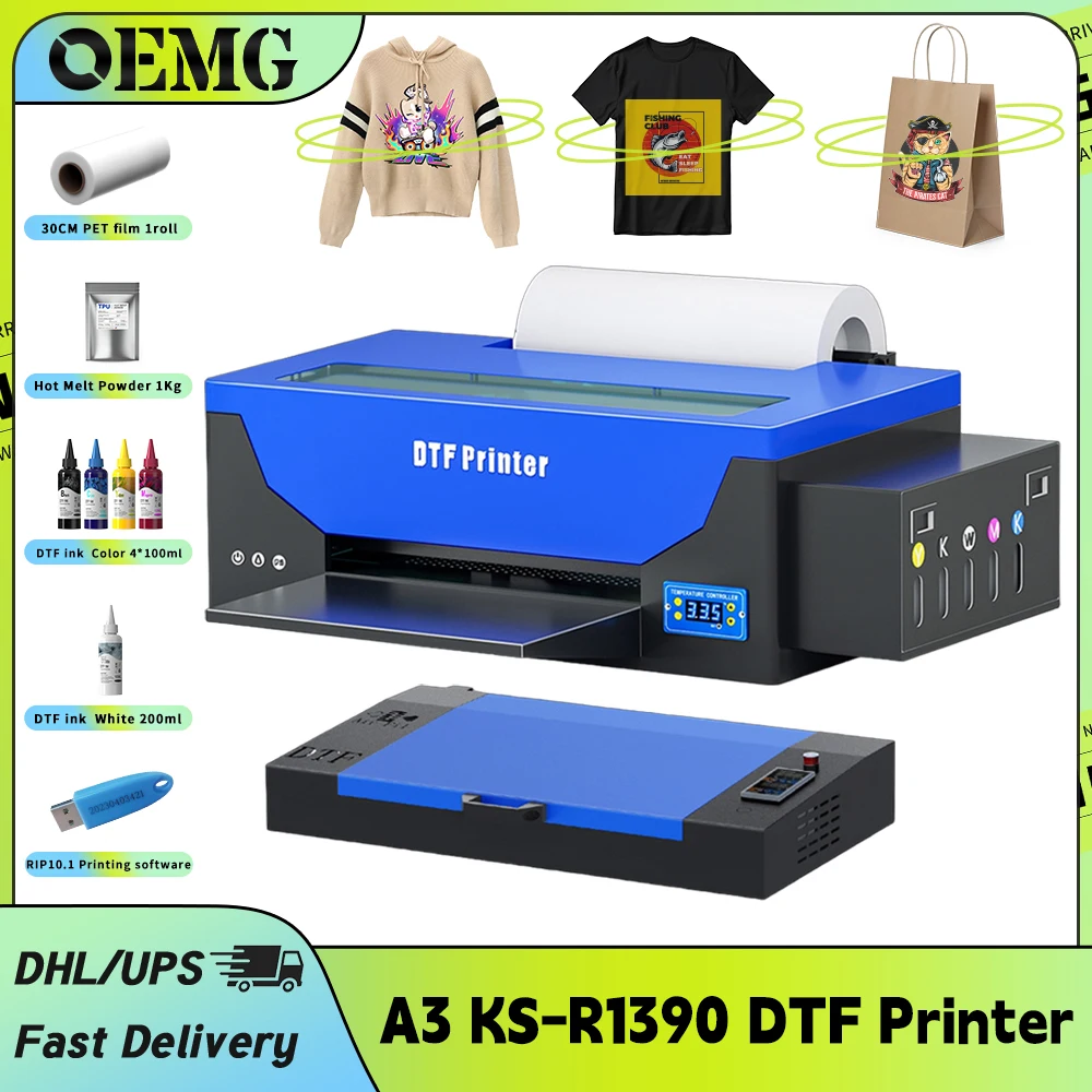 

Принтер A3 DTF для Epson R1390 Принтер для переноса Impressora, прямой для пленки, футболки, толстовки, печатная машина, текстильный принтер