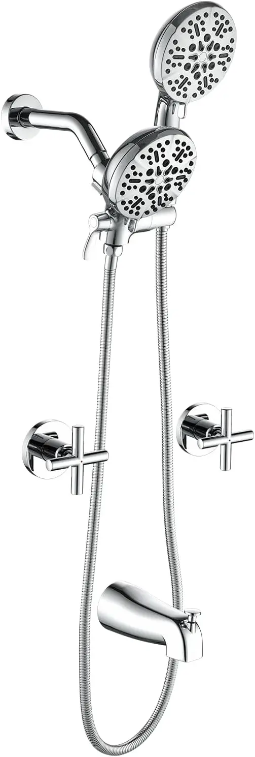 

Набор настенных смесителей для душа с хромированным покрытием, изливом для ванны и комплектом отделки