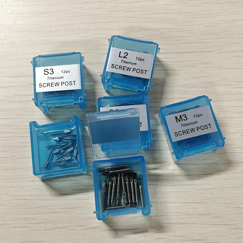 

Dental Titanium Screw Post 12Pcs/Box 19 Sizes Dental Materials Dental Instruments for Dentistry Use