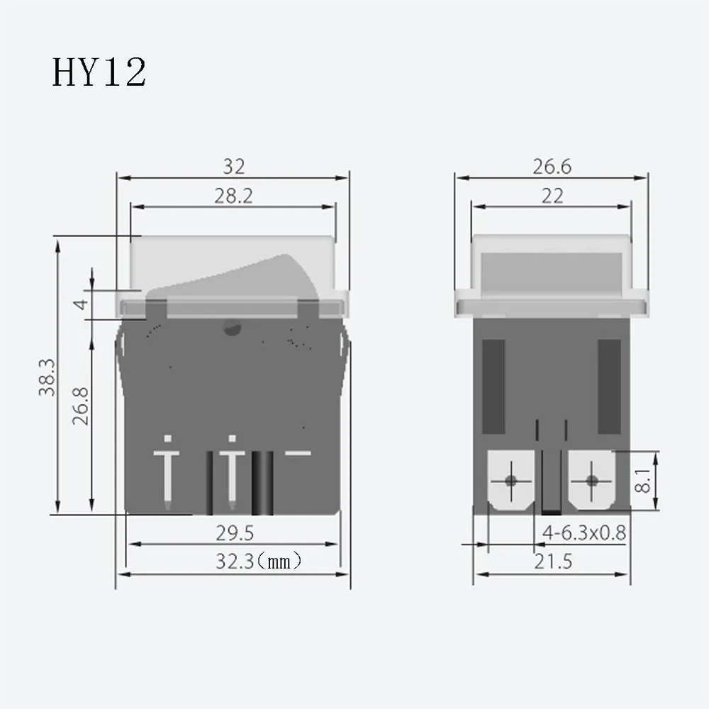 1Piece KEDU HY12 4Pins Waterproof Rocker Switch with Lamp 10A 125/250V 16(8)A 250V 10(6)A 400V