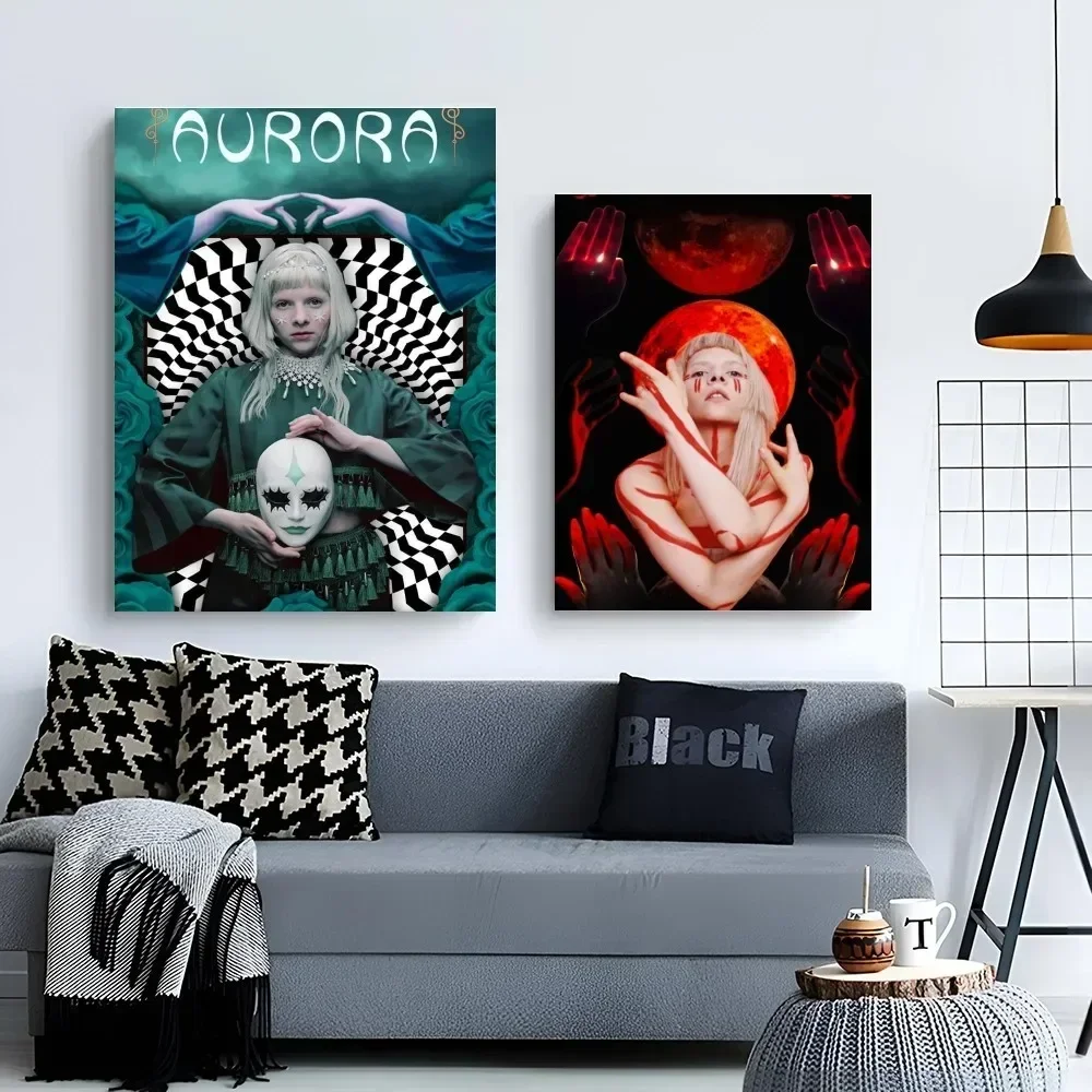 1pc Singer poster A-Aurora-Aksnes ritratto Poster Paper Print Home Bedroom ingresso Bar Cafe Art Painting Decoration