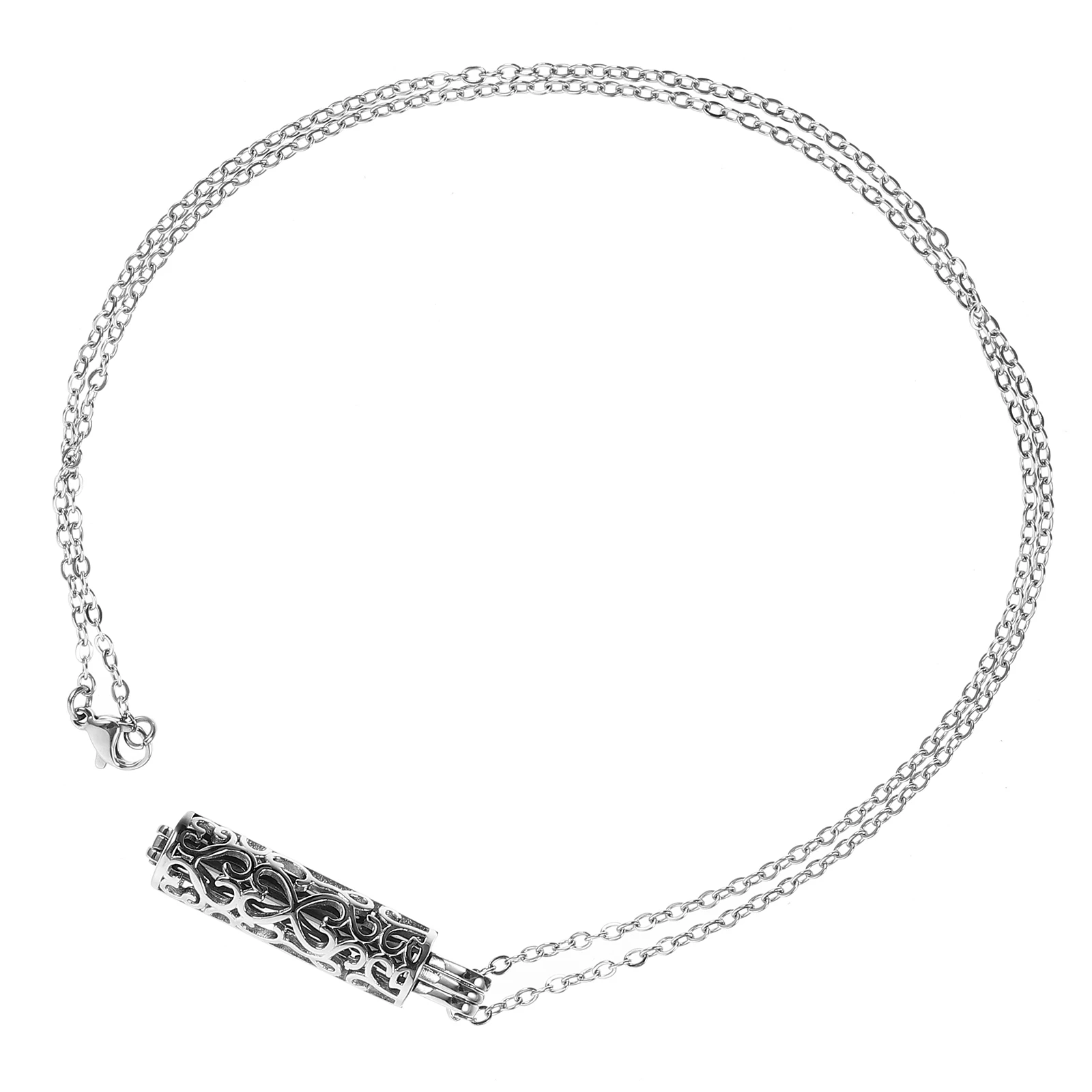 

Keepsake Necklace for Ashes of Loved One Clear Design Urn Pendant No Fade Rust Proof Stainless Steel for Women Men