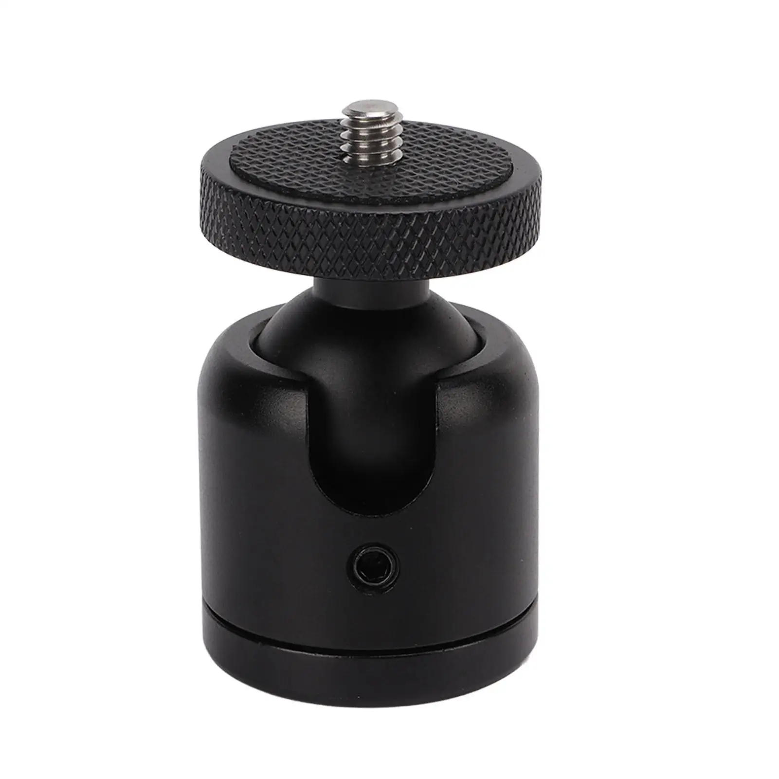 360° Aluminum Camera Ball Head Tripod Adapter with Anti-Slip Anodized Finish & 1/4in Screw for Monopods