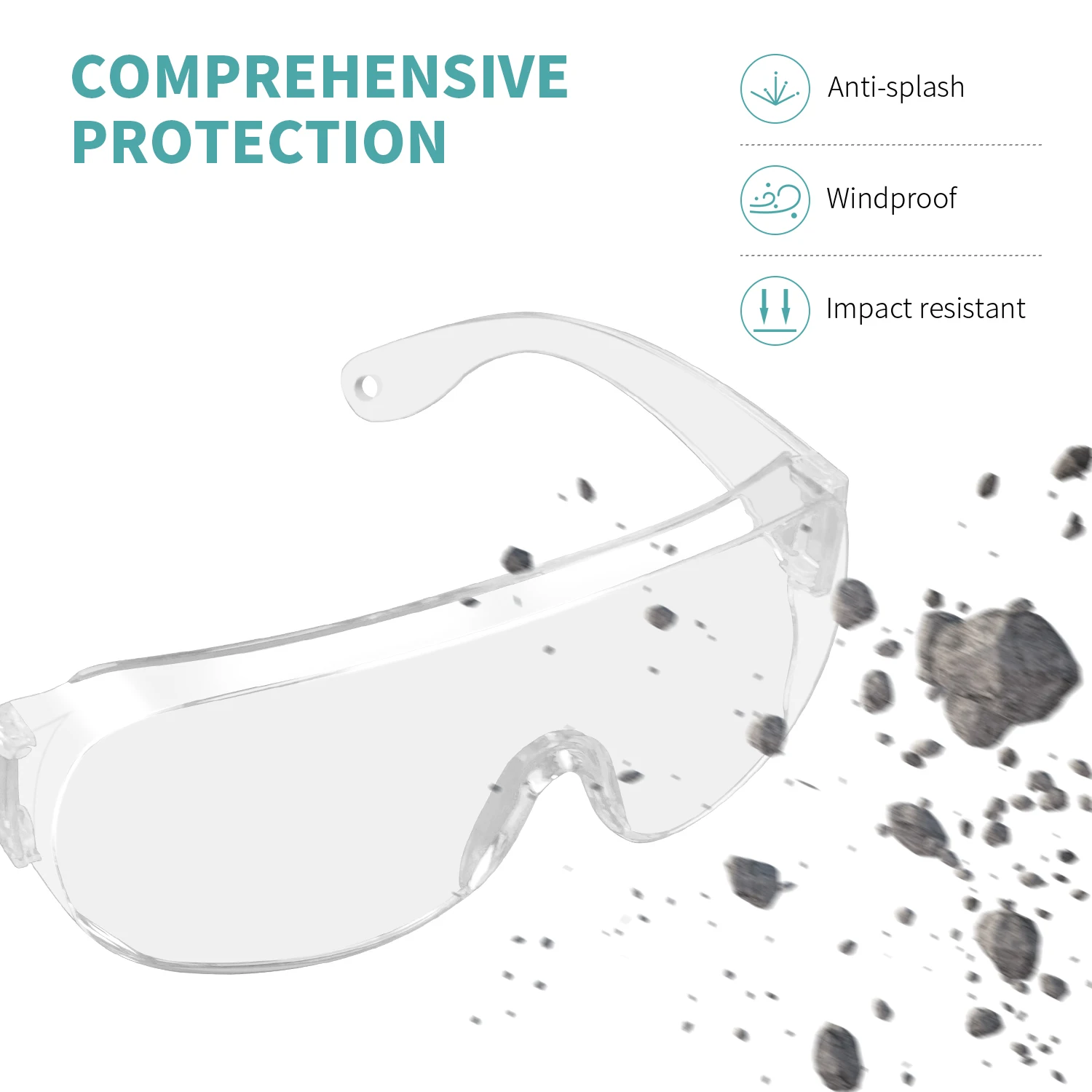 Occhiali di sicurezza trasparenti ANSI Z87 certificati UV Protect Eyewear per uomo donna con lenti avvolgenti antiappannamento e antigraffio