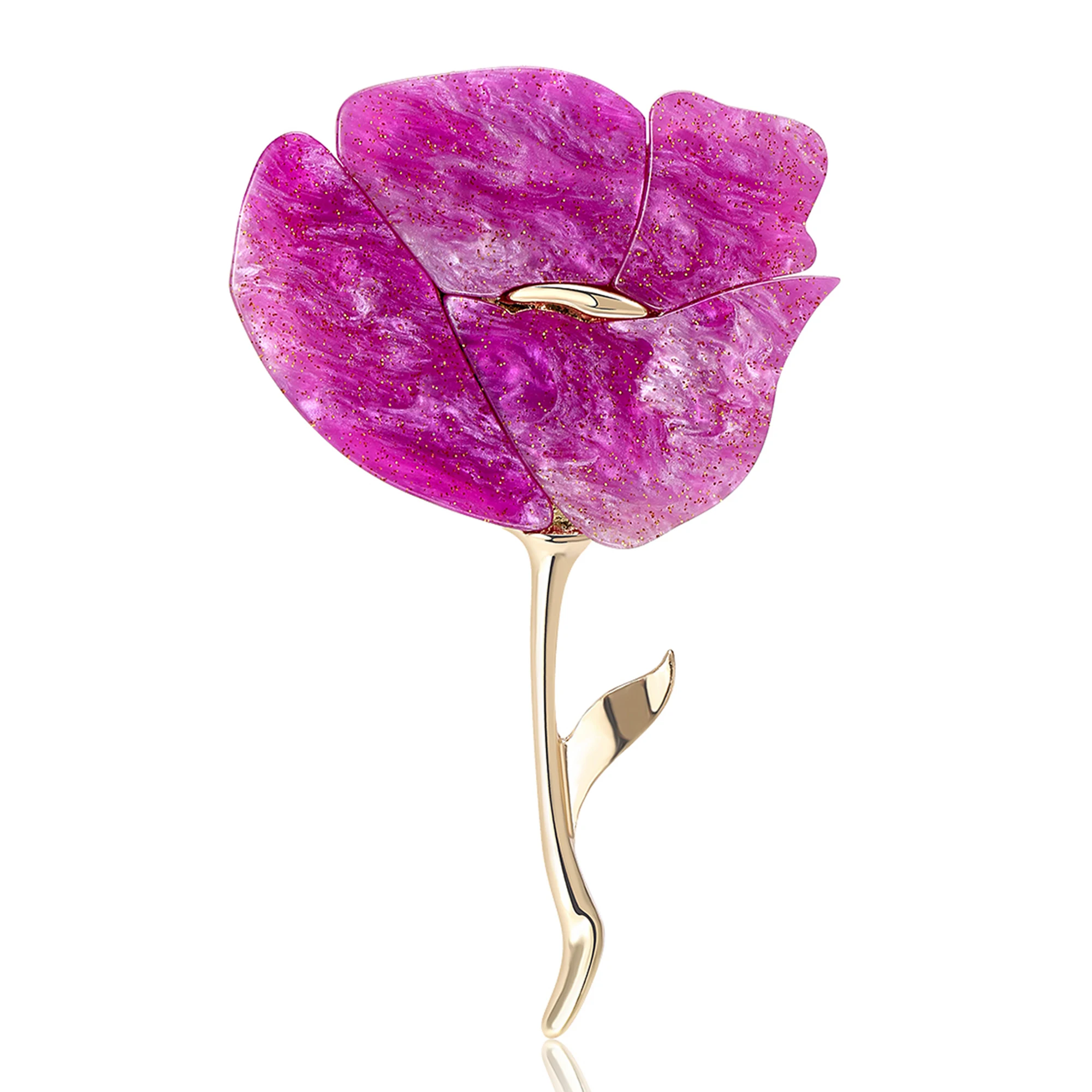 Beaut&Berry Klassieke Acryl Rose Broches voor Vrouwen Unisex Plant Bloem Pins Casual Party Accessoires Geschenken Vrienden Decoratie