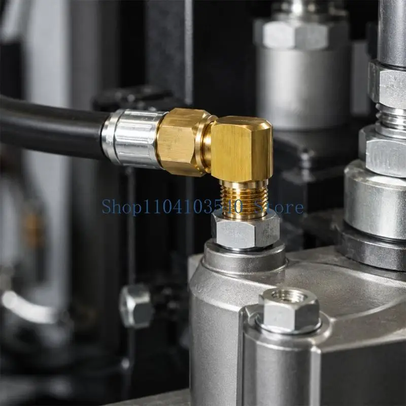 02DC 3/8 Brass Right Angle Elbow Adapter, Female x Male Pipe Fitting with Rotating Center Section for Pipe Line Direction Change