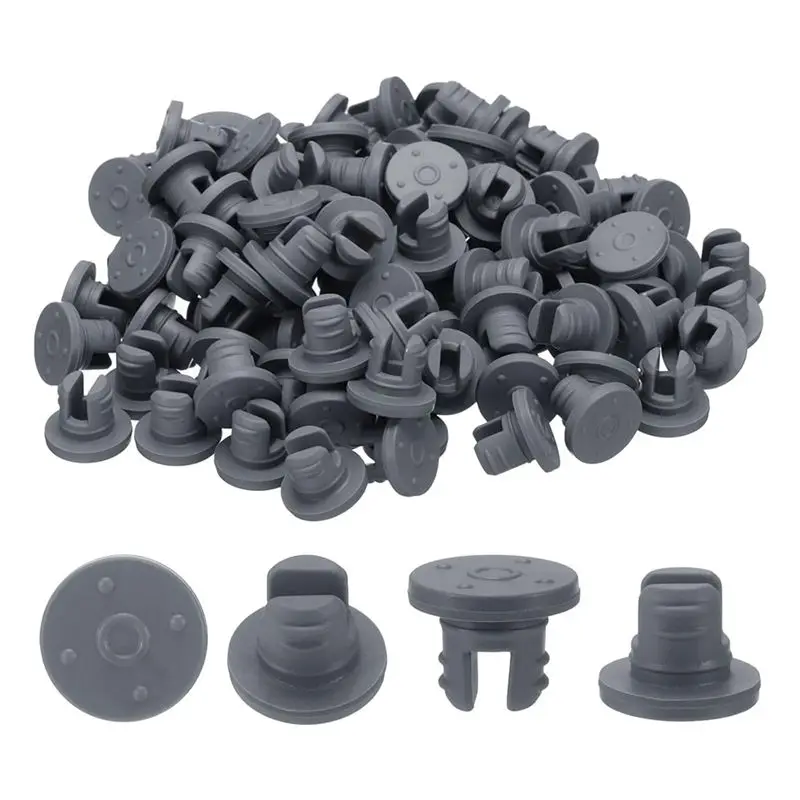 

ABUH-7.5 Mm/0.3 Inch Vials Rubber Stoppers, 200 Pcs Two Legs Butyl Rubber Bottle Stopper Self-Healing Injection Ports Seal