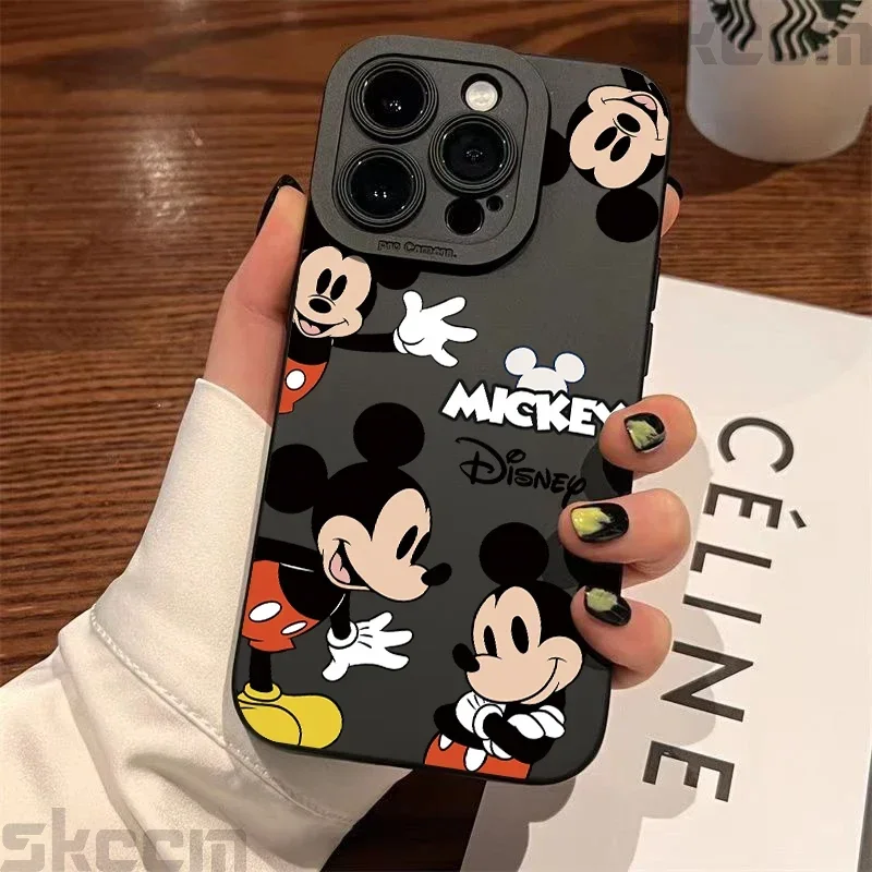 Disney Mickey Mouse Soft Silicone Phone Case For iPhone 15 Cases iPhone 14 13 12 11 Pro Max Mini XS XR X 7 8 Plus Cover