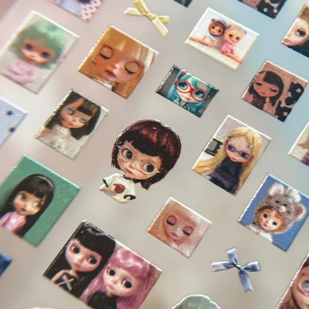 1Pcs Chibi Character Ragdoll Cute Anime Cartoon Nail Stickers Kawii Nail Art Weeb Cartoon Relief Self Adhesive Decal