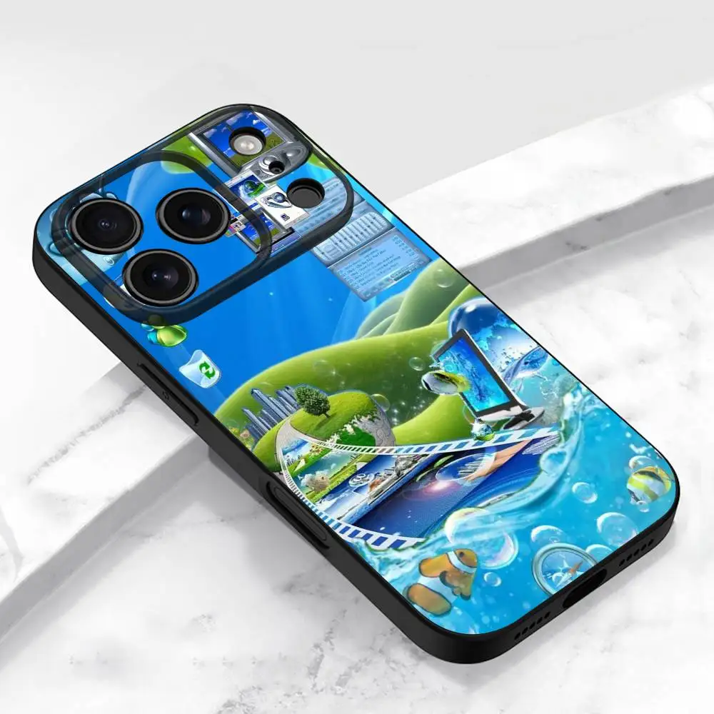 F-Frutiger Aero Fish Cat Phone Case For iPhone 14,16,12,13,15,11,17,Pro,Max,Plus,E,Air,Mini  Soft Cover