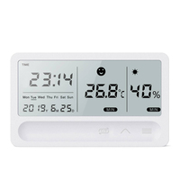 Indoor LCD Large Screen Multi-function Rechargeable Humidity Meter Hygrometer Weather Station Smart Monitor Home Office Clock