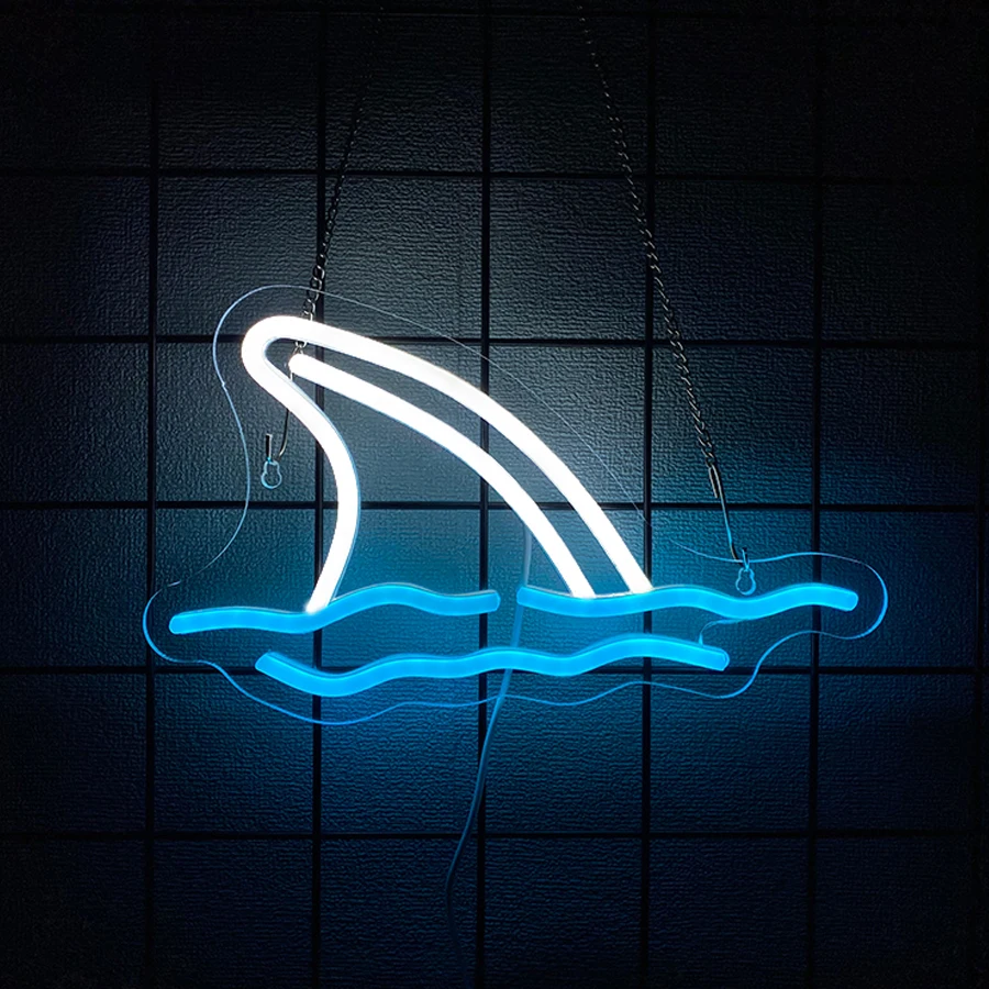 Shark Neon Sign For Wall Decor,Led Neon Light For Bedroom,Store,Hotel,Bar,Party Supplies,Wall Art Birthday Gifts,USB Powered