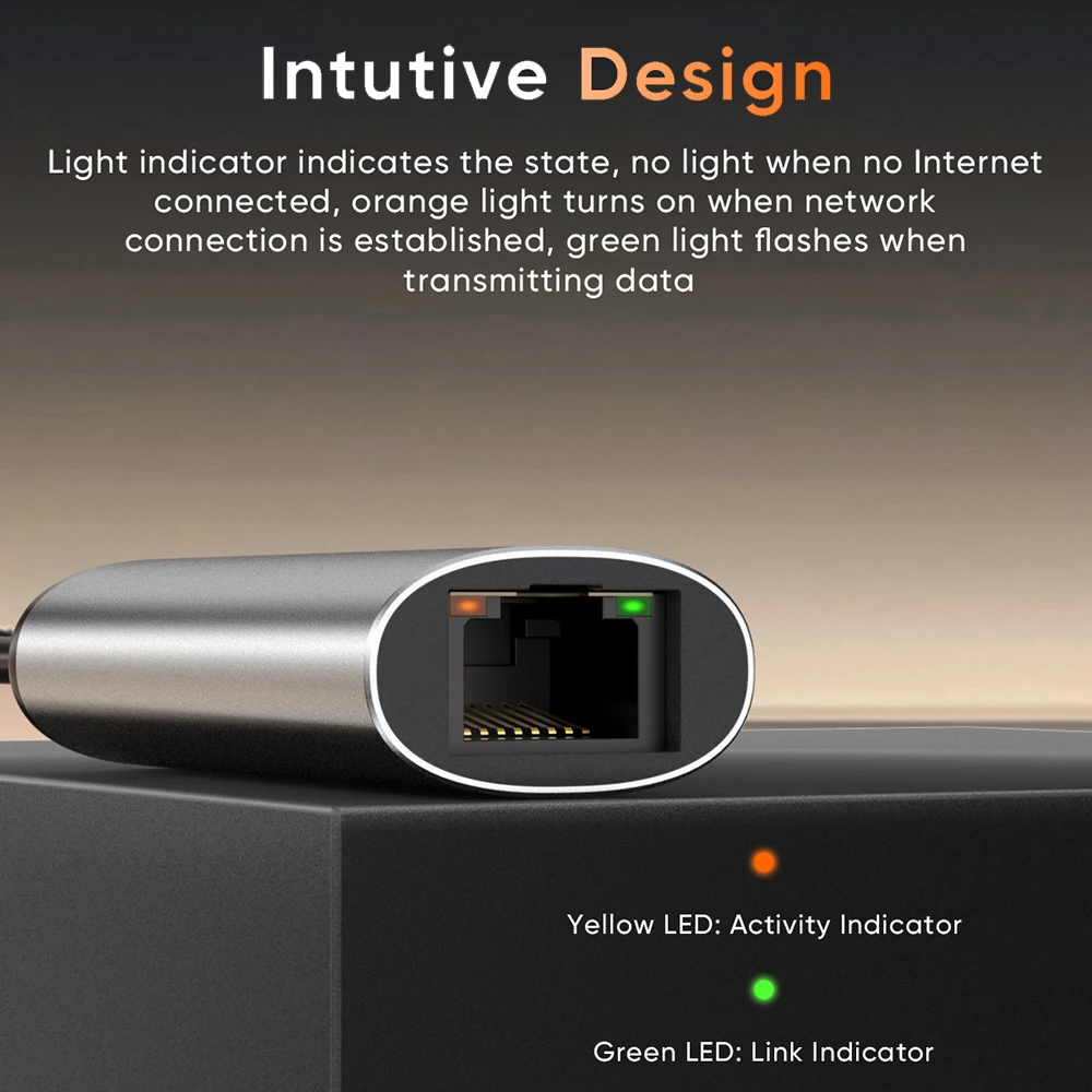 Адаптер CableCreation USB C — Ethernet 5 Гбит/с, интернет-адаптер сетевой локальной сети 5 Гбит/с типа C — RJ45, совместимый с MacBook, XPS