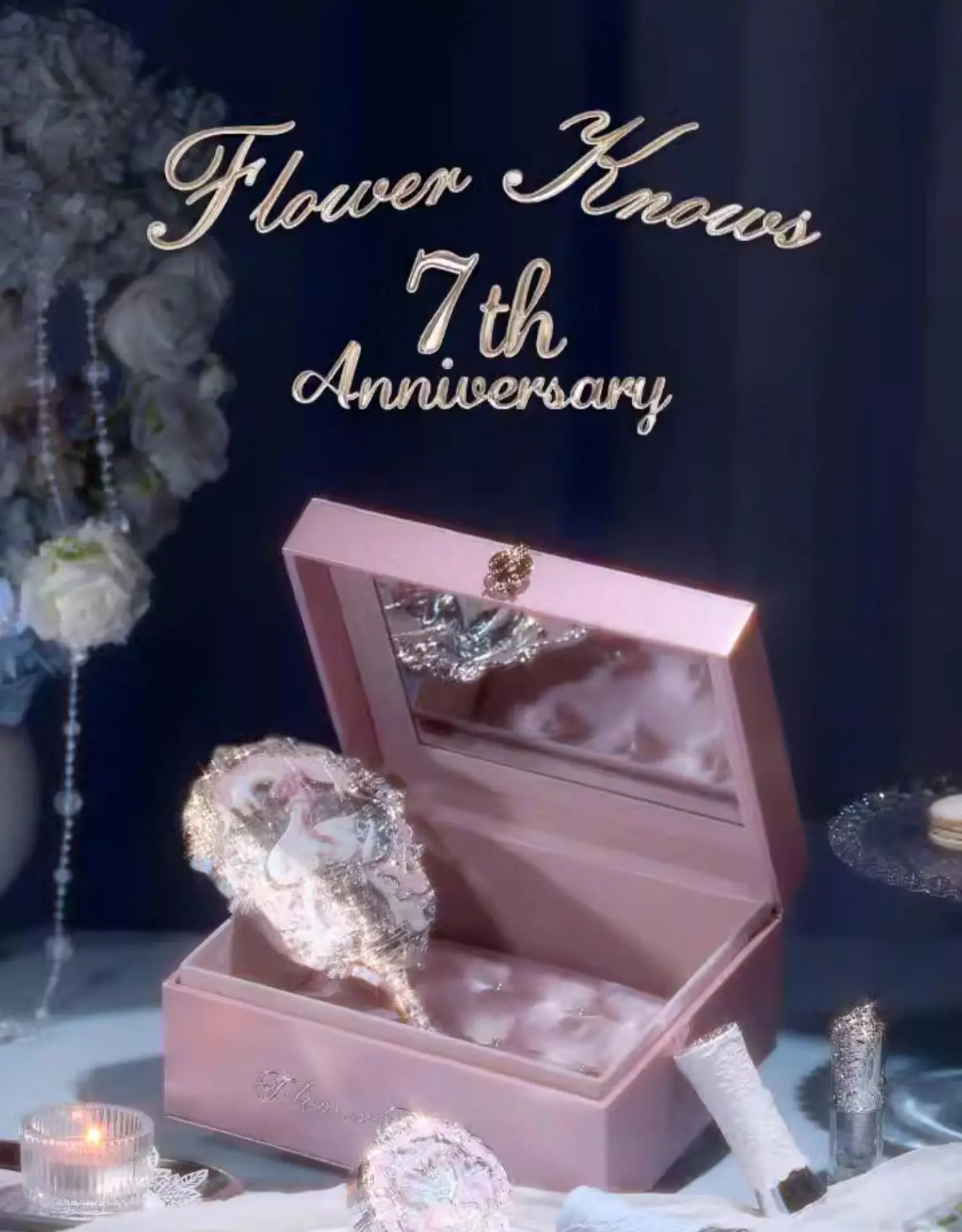 Flower Knows バイオレットストロベリー ジュエリーボックス  新品未開封フラワーノーズ　ストロベリーロココ　レザーボックス　箱　ジュエリー収納　小物入れ　非売品　可愛い　バイオレット　美品