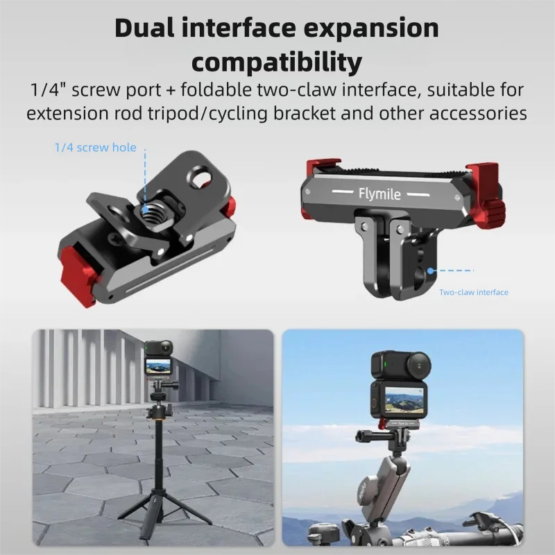 Metal Magnetic Quick Release Adapter Mount Action Camera Foldable Cam Stand 1/4" Adapter for DJI Osmo Nano