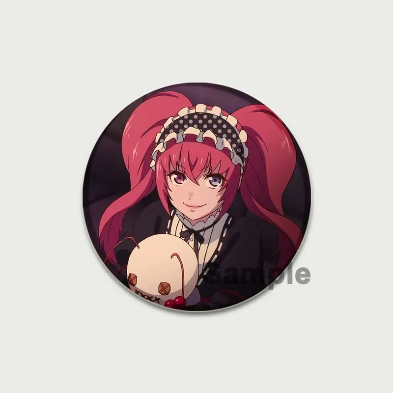 Anime Kakegurui Brooch Round Handmade Lapel Pin Breastpin Yumeko Jabami Cartoon Cosplay Badge for Backpack Decor Jewelry Gifts