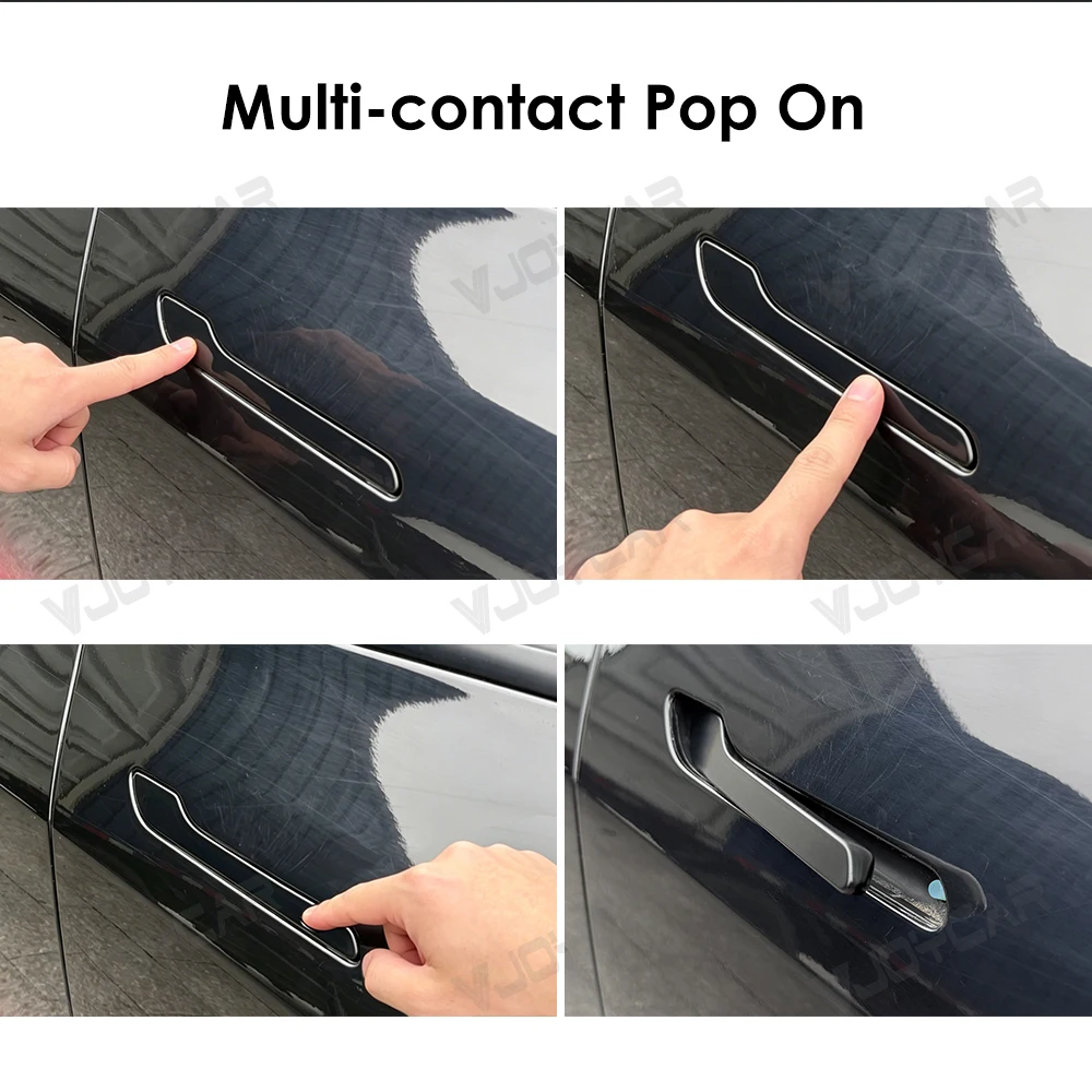 Neue Gen.2 OEM Chrom-Autotürgriffe für Tesla Model YL 3 Y Neu 3 Y Juniper Farbiger LED-Willkommensmodus Multi-Kontakt-Aufklappfunktion – Detail 10