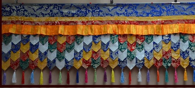 500CM long # Wholesale Buddhist supplie Buddhism family Temple Embroidery wall Hanging table Altar Enclosing curtain draperies