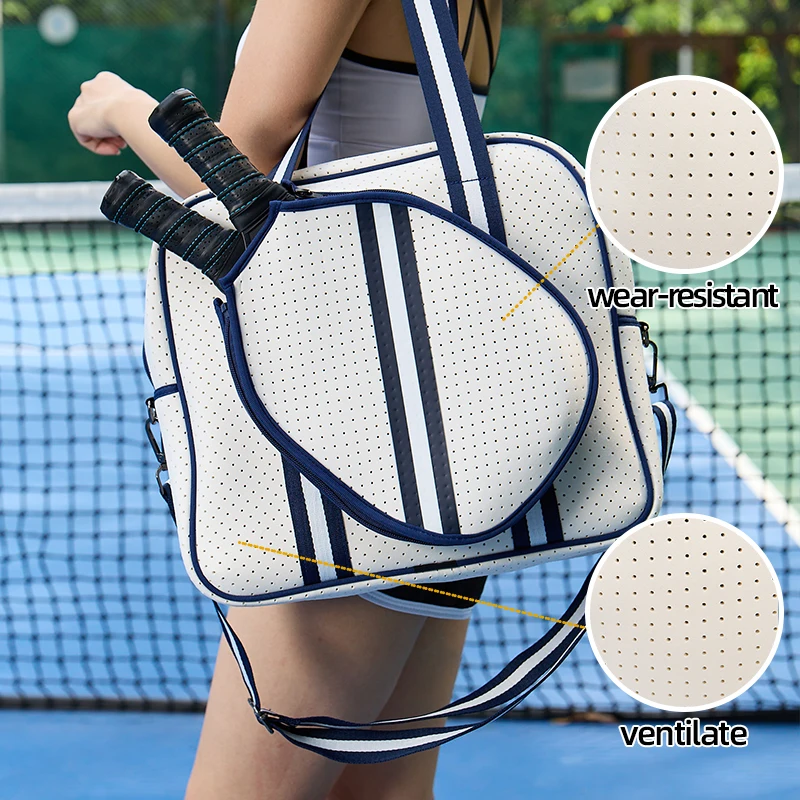 Neoprene Pickleball Bag for Women Quilted Puffer Pickleball Paddle Bag Pickle ball Racquet Bag  Large Pickleball Racket Sling