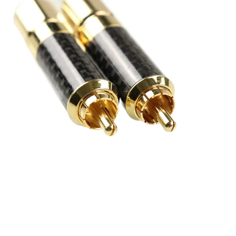 QED E.DORIS D Series D19 5N OFC Silver Plated , RCA Interconnect Audio Cable with Carbon Fiber Gold-Plated  Plug