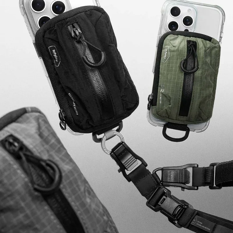 portable-card-phone-bag-storage-single-shoulder-magnetic-pouch-3-in-1-hanging-buckle-hang-neck-crossbody-strap-wristband-rope