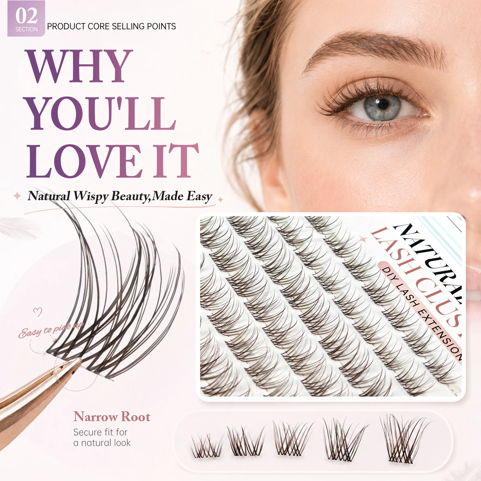 Eyelash Extension Yelix - Yelix Kendinden Yapışkanlı Kirpik Demetleri Doğal