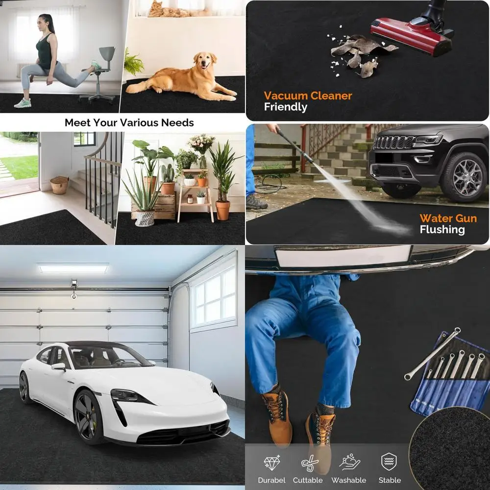 

17' x 7'4 Large Oil Spill Mat, Reusable and Washable, Ideal for Garage Floors, Under Cars, Oil Absorption, and Waterproof Protec