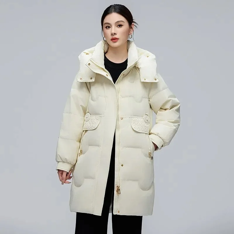 Chaqueta acolchada de algodón para mujer, abrigo largo coreano de invierno, Parkas para mujer, prendas de vestir gruesas, abrigos de algodón para ir al trabajo, prendas de vestir Joker