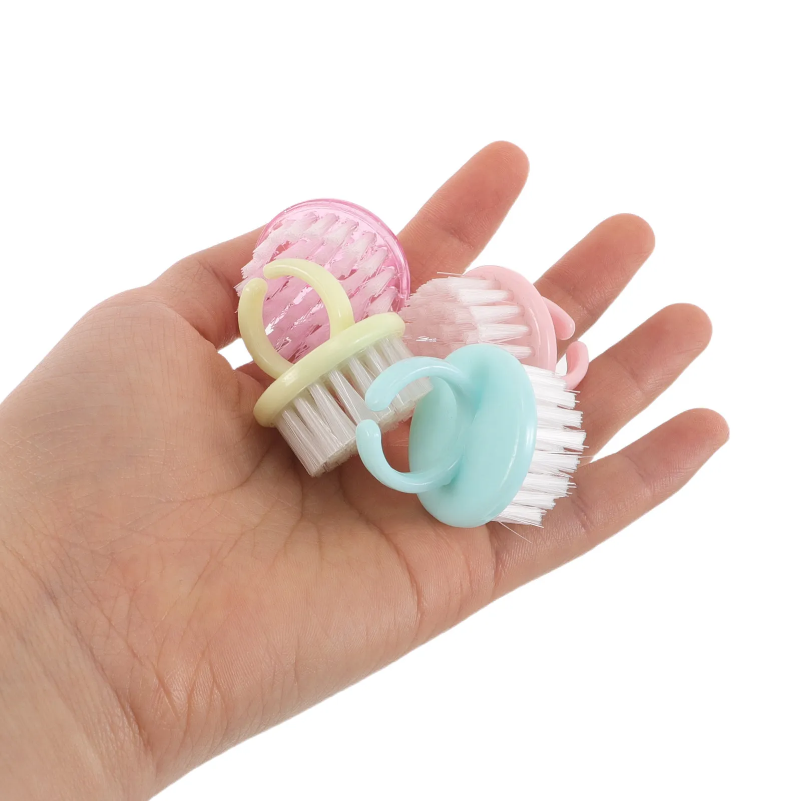 

Набор из 20 мягких круглых щеток для удаления пыли с ногтей, портативные мини-щетки для маникюра и ухода за кутикулой, дорожный размер