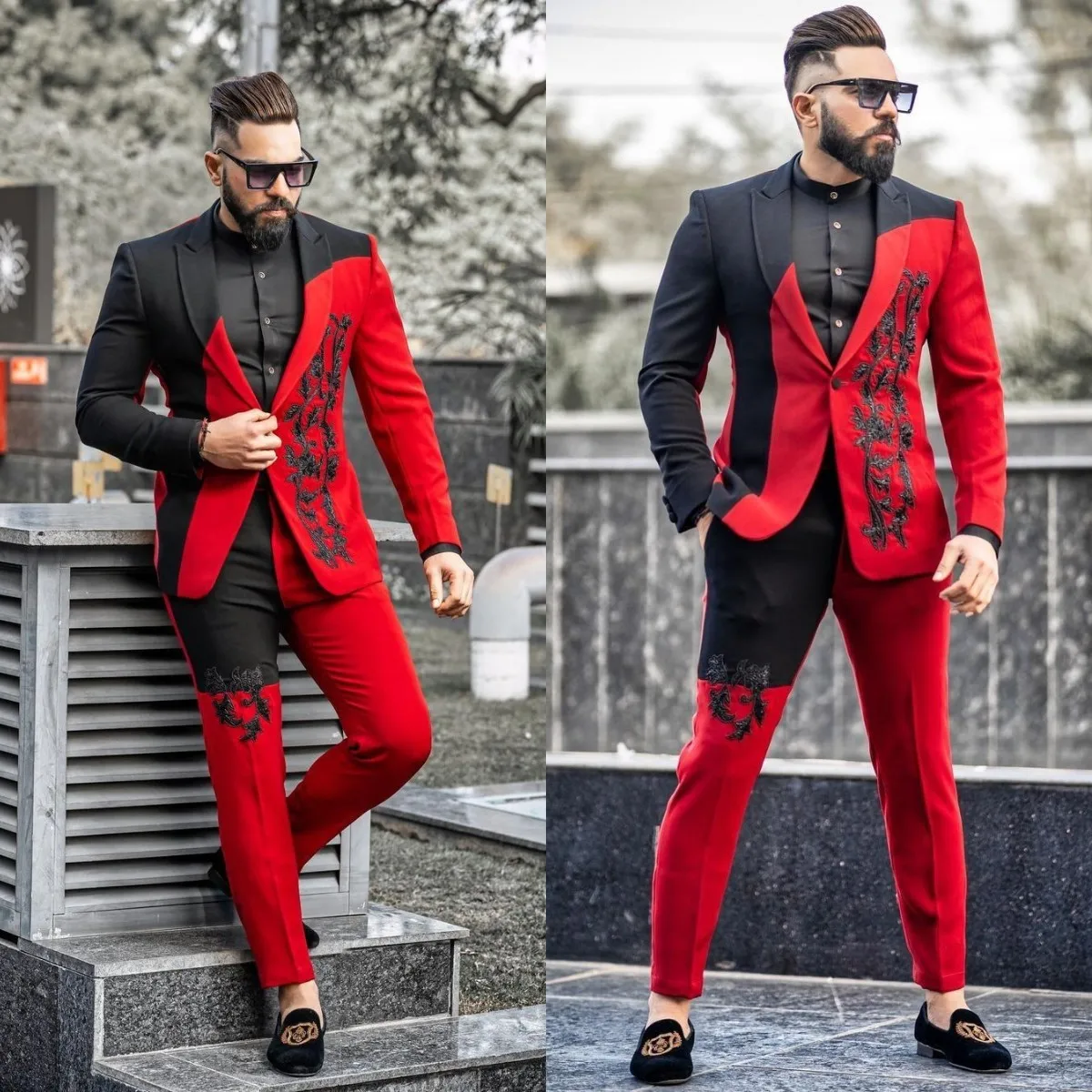 Mn-Costume Deux Pièces en Patchwork de Dentelle pour Homme, Blazer Moderne Trempé, Tuxedos de Mariage Appliqués, Tenue Décontractée, 2022