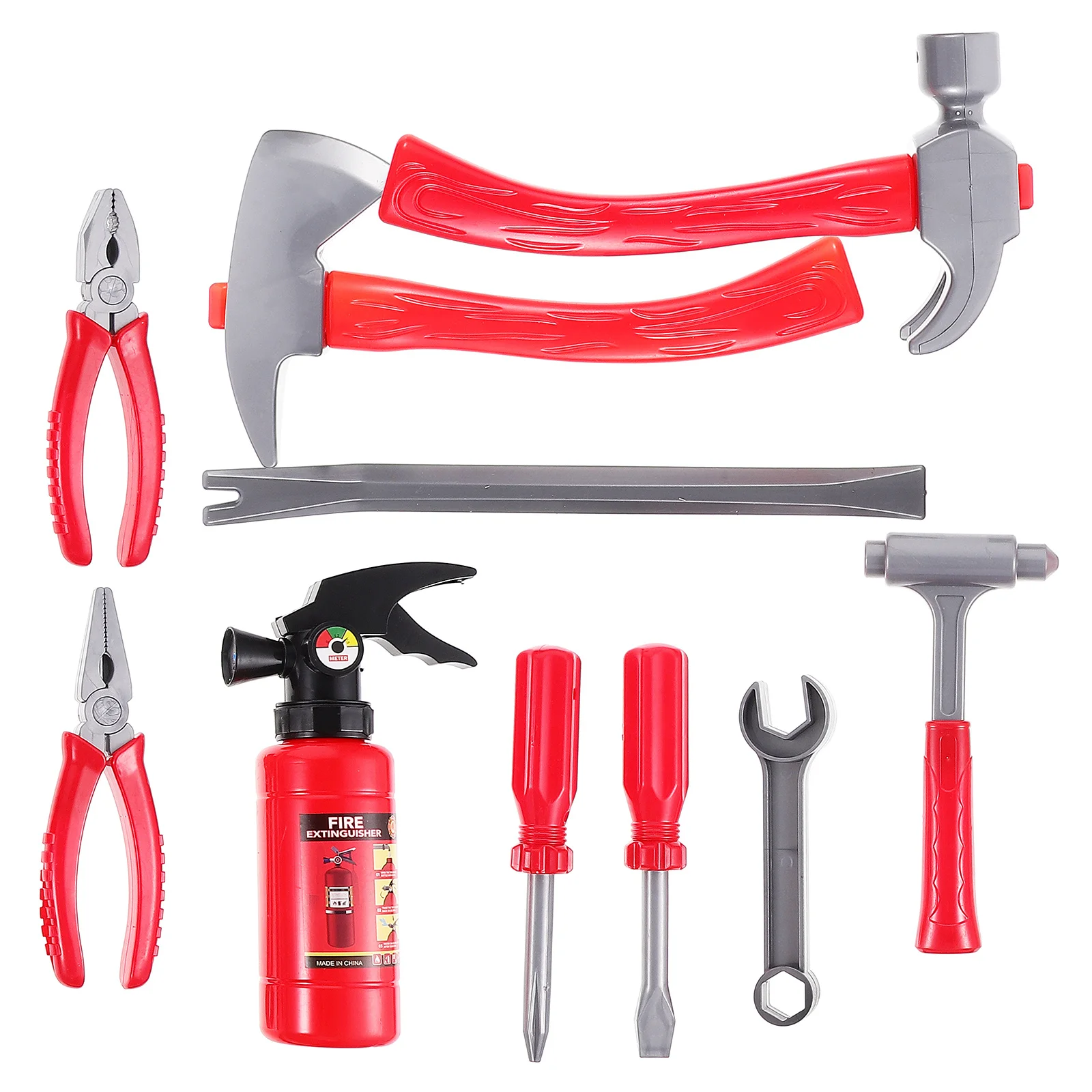 مجموعة واحدة من أزياء رجال الإطفاء للأعمار من 3 إلى 5 سنوات، خفيفة الوزن، قبعة رجل الإطفاء، لعب الأدوار، محاكاة داخلية لمكافحة الحرائق #1