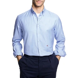 CHCH Men's Top Quality Dress Shirts Long Sleeve Slim Striped Lattice Business Casual Formal Blue Shirt Male Social Clothing
