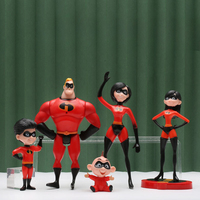 5pcs/set Disney The Incredibles 2 Anime Decoration Collection Figurine Action Figure Toys Model Doll for Children Birthday Gift