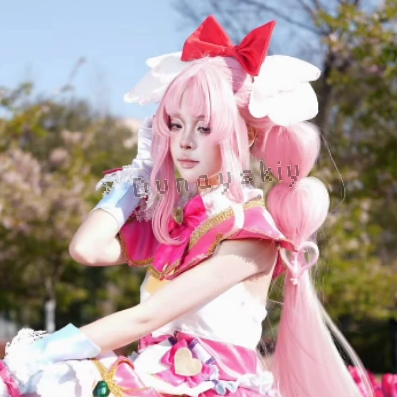 

Kobayashi Mirai Cure Mystique Pink Twin Ponytails Wigs Kawaii Synthetic Hair Halloween Cosplay Anime Star Detecticeee Precure!