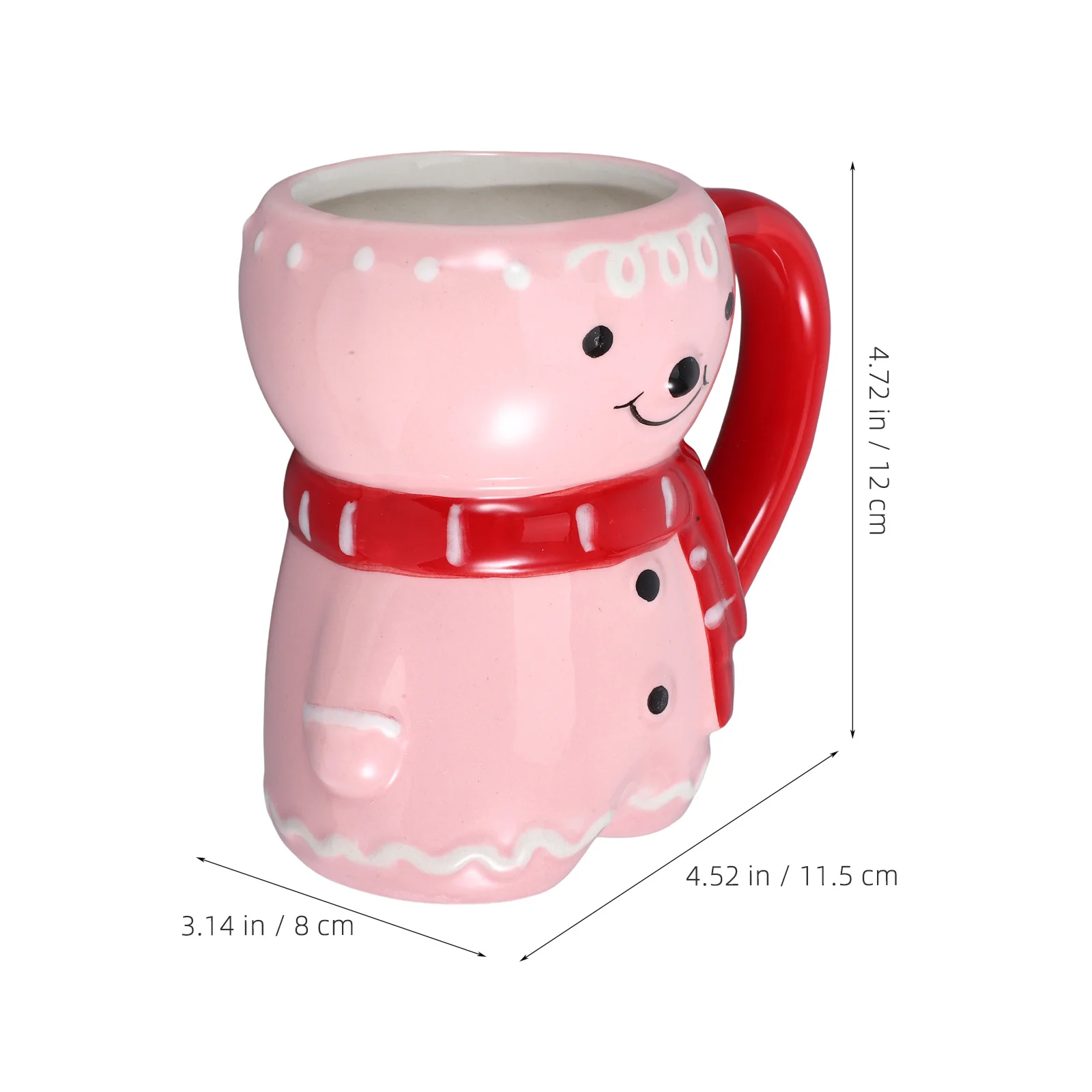 

Gingerbread Man Ceramic Coffee Mug Large Capacity Xmas Cup Comfortable Handle Decorative Water Cup Tea Milk Mug