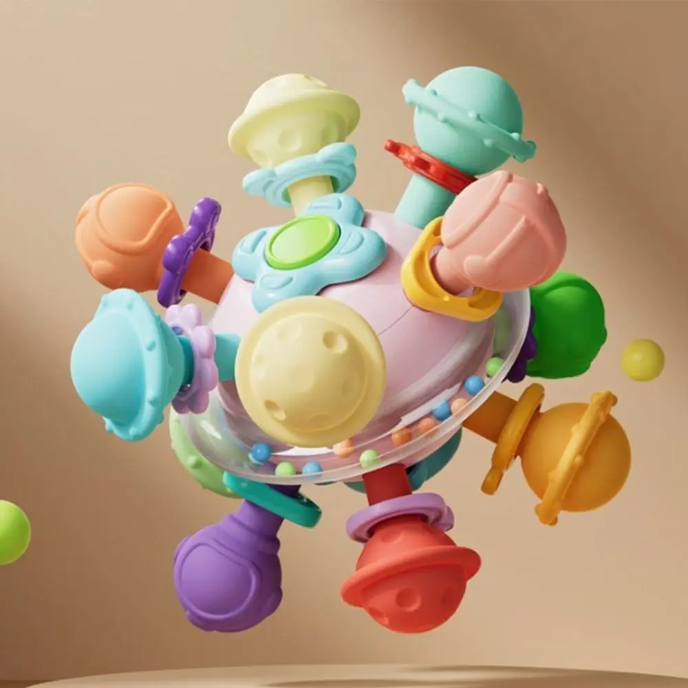 Food Grade Baby Rattles Toys Colorful BPA Free Multi-Sensory Baby Toy Lead Free Safety Sensory Chew Toys Grasping Activities
