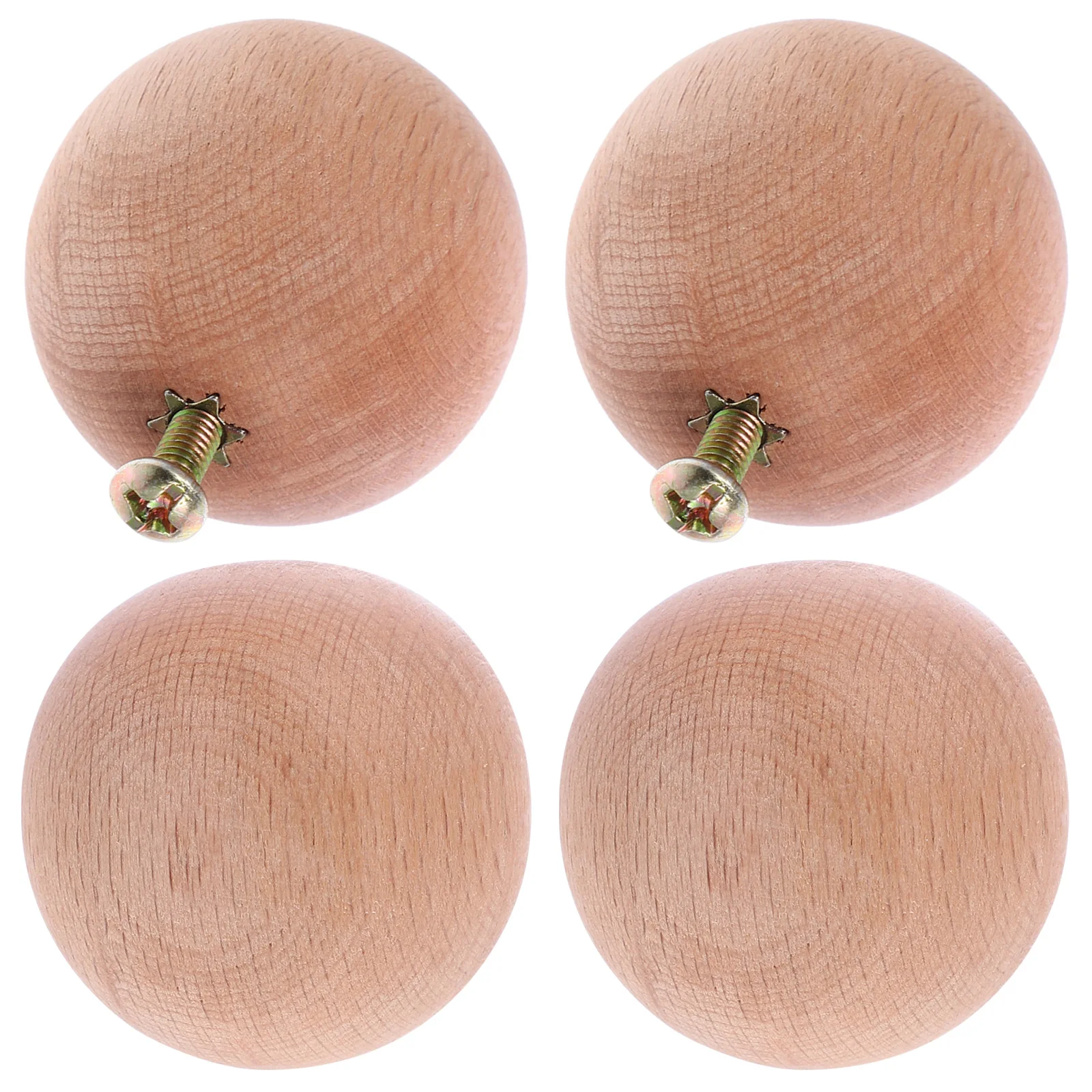 

4 pcs Wooden Ball Knobs 1 5 Inch Smooth Surface for Furniture Kitchen Cabinets Crafts Drawer Handles Sturdy Wood Balls