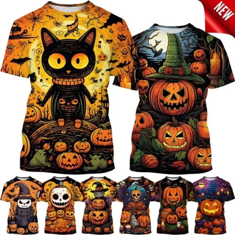 

Halloween Pumpkin 3D Print T-Shirt Oversized Haikyuu Graphic Streetwear T Shirt Skull T-Shirt Cosplay Men's Clothing Streetwear