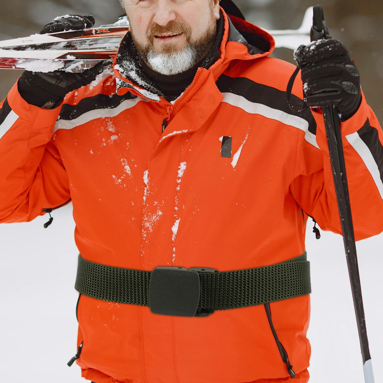 Cinturón táctico multifuncional para hombre, correas de nailon para aventura al aire libre, diseño ajustable sin agujeros, senderismo y Camping, 4 Uds.