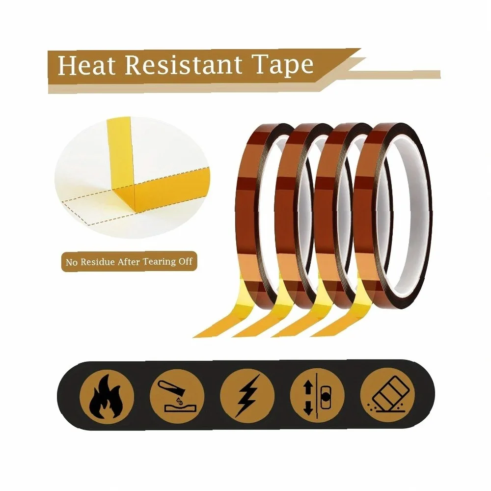 High Temperature Heat Shrink Tape for Sublimation Transfer, Heat Press, Electronics, Soldering & PCB Bonding - 1 Roll