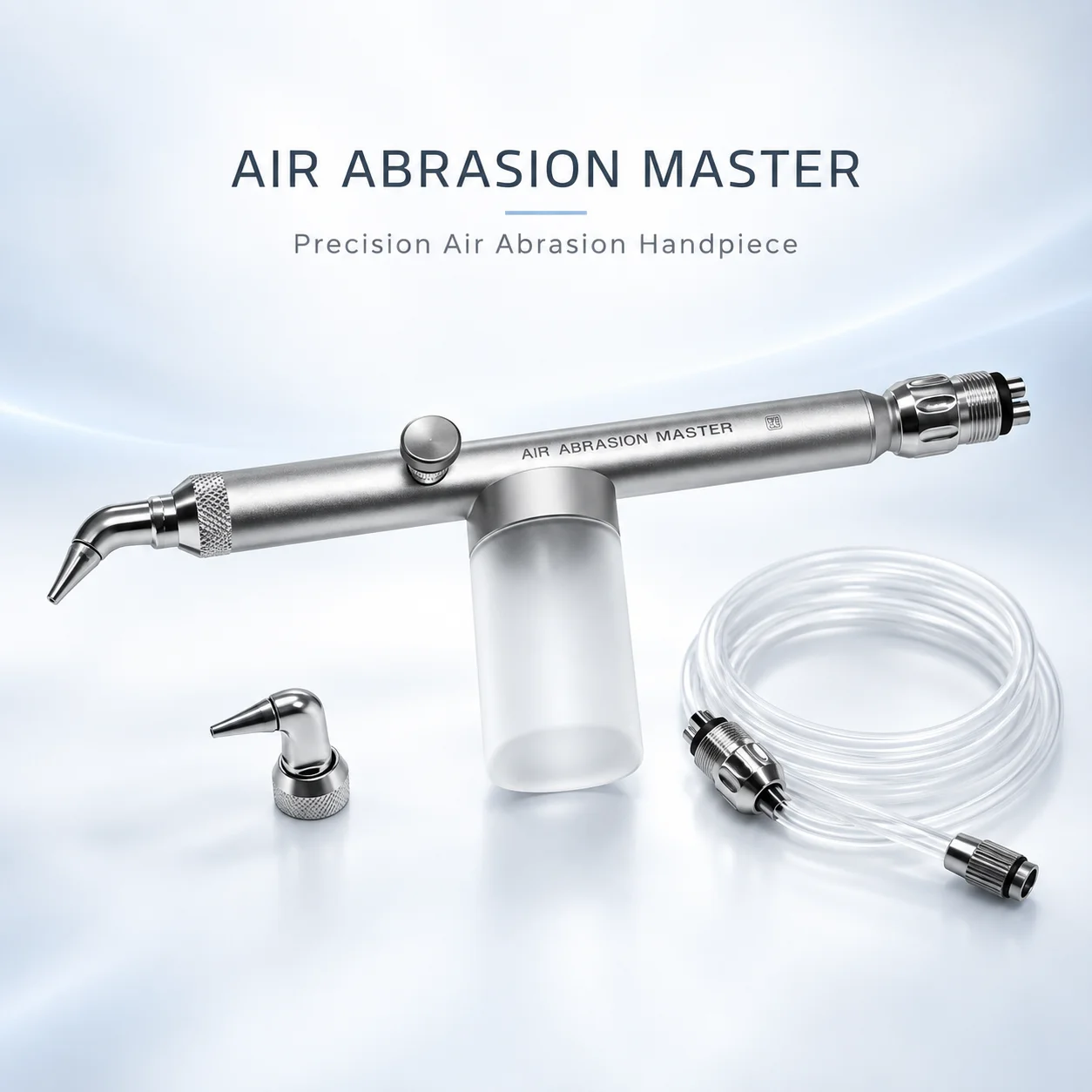 Dental Air Abrasion Master Micro Etcher Sandblasting Gun Air Abrasion Handpiece for Dental Lab Restoration Etching with 2 Nozzle