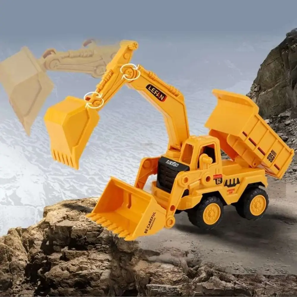 Coche de ingeniería ABS a la moda, vehículos de juguete, excavadora amarilla para niños, juguete clásico, camión volquete, modelo de juguete para padres e hijos