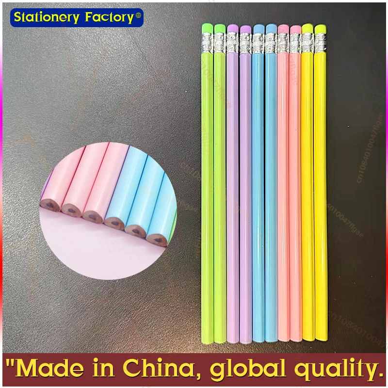 10 Uds. Juegos de lápices HB triangulares Macaron de alta calidad: diseñado ergonomicamente para dibujar, arte y papelería escolar